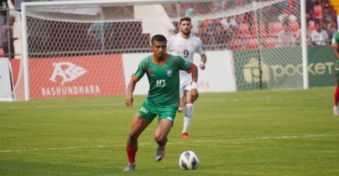 প্রথমার্ধে শক্তিশালী ফিলিস্তিনকে আটকে রাখলো বাংলাদেশ