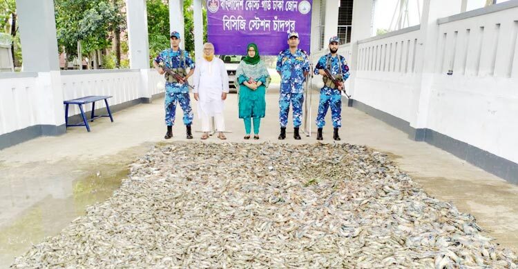 মাটিচাপা দেওয়া হলো সাড়ে ২১ মণ জেলিযুক্ত চিংড়ি