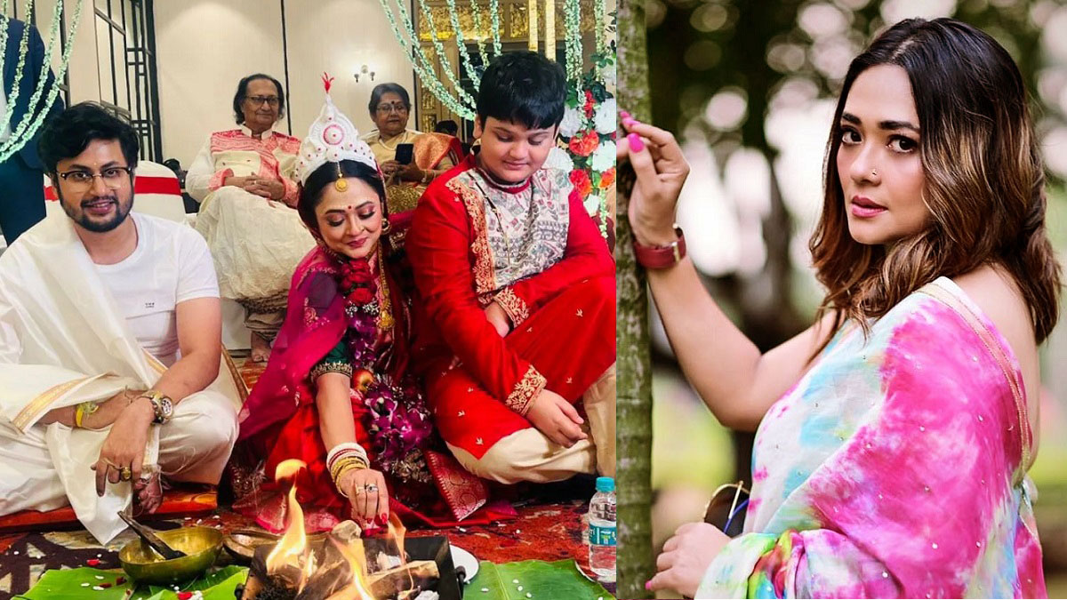 ছেলেকে পাশে নিয়েই বিয়ের পিঁড়িতে অভিনেত্রী