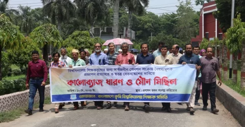 বাকৃবিতে টানা তিনদিন শিক্ষকদের আন্দোলন, বন্ধ ক্লাস