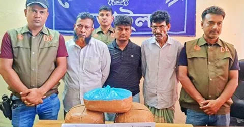 লোহাগড়ায় ১০ কেজি গাঁজাসহ ৩ মাদক কারবারি গ্রেপ্তার