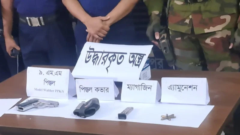 জনতার পিটুনিতে নিহত সেলিম খানের সেই অস্ত্র উদ্ধার