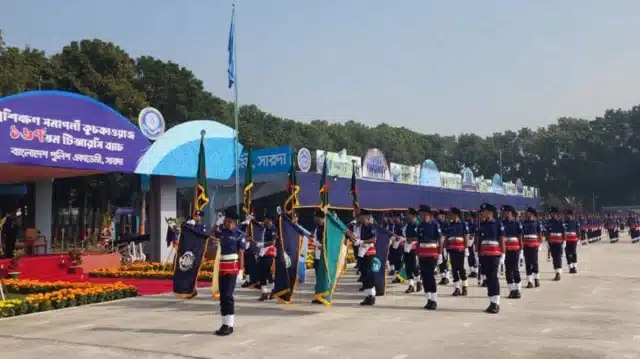 সারদায় কনস্টেবলদের স্থগিত হওয়া সমাপনী কুচকাওয়াজ অনুষ্ঠিত