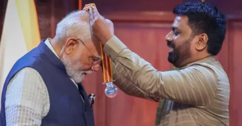 শ্রীলঙ্কার সর্বোচ্চ বেসামরিক পদকে ভূষিত হলেন মোদি