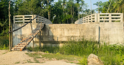 মই বেয়ে উঠতে হয় দেড় কোটি টাকার সেতুতে
