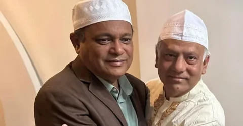 লন্ডনে ঈদের জামাতে প্রকাশ্যে হাছান মাহমুদ