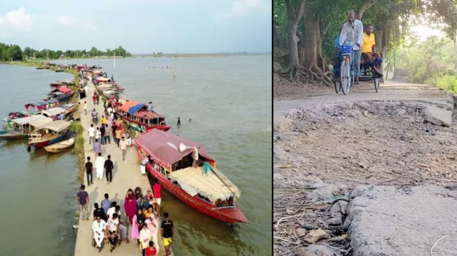 ১৪ কিলোমিটার ভাঙা সড়কে গ্রীষ্মে হেলেদুলে চলে গাড়ি, বর্ষায় নৌকা