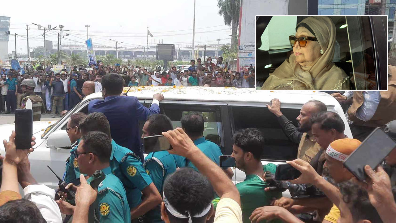 সঙ্গে রয়েছেন দুই পুত্রবধূ ফিরোজার পথে খালেদা জিয়া, নেতাকর্মীদের উল্লাস