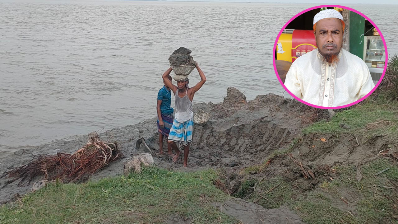 নদীর তীরের মাটি বিক্রি করে দিচ্ছেন বিএনপি নেতা