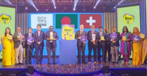 নিডো ৫+ এর মোড়ক উন্মোচনে সুইস রাষ্ট্রদূত
