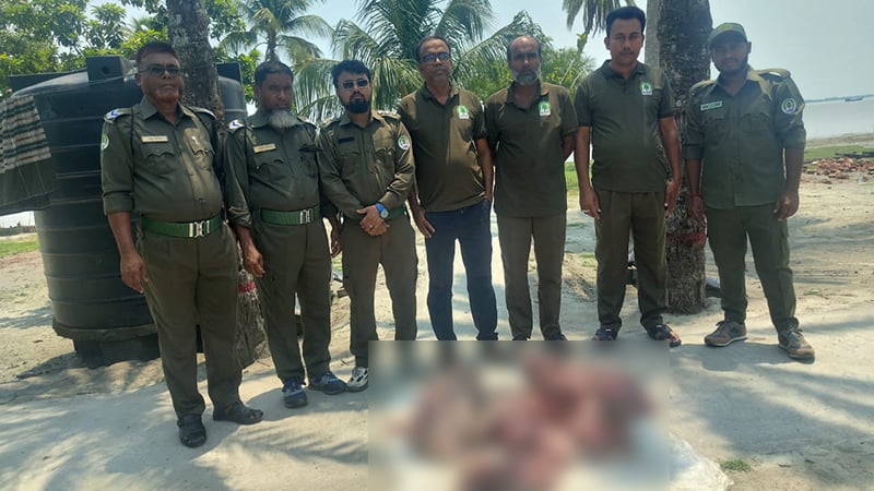 সুন্দরবন থেকে নৌকাসহ ৪২ কেজি হরিণের মাংস জব্দ